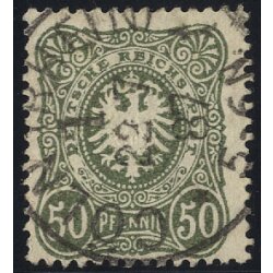 1880, 50 Pf dunkelgraugr&uuml;n, gepr&uuml;ft Wiegand,...