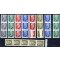 1961-1970, Ulbricht, 5,2x10,2x20,2x50 Pf Rollenmarken je im senkrechten Dreierstreifen mit rückseitiger Nummer, dazu 1 M im Dreier- und Fünferstreifen, Mi. 845,846,848,937,1540