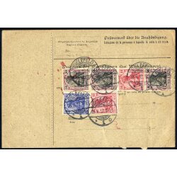 1912, Paketbegleitkarte &uuml;ber 3 Pakete von Bielefeld...
