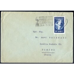 1952, Brief von Saarbr&uuml;cken 2 am 24.4.52 nach Turin...