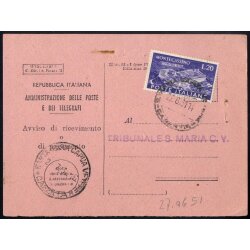 1951, Montecassino, 20 Lire, lotto un avviso di...