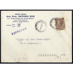 1955, Siracusana, 100 Lire stelle su lettera espresso...