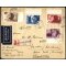 1944, eingeschriebener Luftpostbrief von Beretty&ouml;ujfalu am 6.7. nach Barbis (Schweiz) frankiert durch Serie Rotes Kreuz, r&uuml;ckseitig zensiert, Mi. 749-752