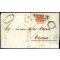 1850, 15 Cent. rosso vermiglio intenso su lettera da Brescia, firm. Sorani (Sass. 3g)