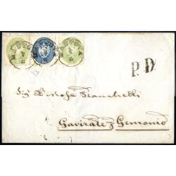 1863/64, Lettera di tre sezioni da Mantova con...
