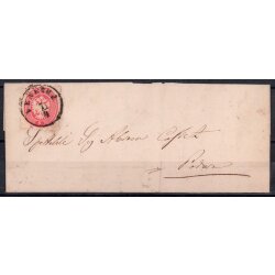 1863, 5 Soldi rosa, su lettera da Venezia il 7.4., per...