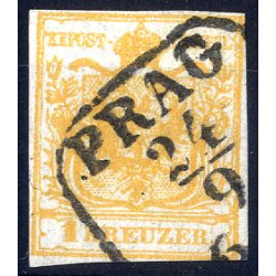 1850, 1 Kreuzer orange, ANK 1b, signiert Seitz, 220,-