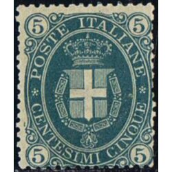 1889, Umberto I, 5 Cent. verde scuro, linguellato,...