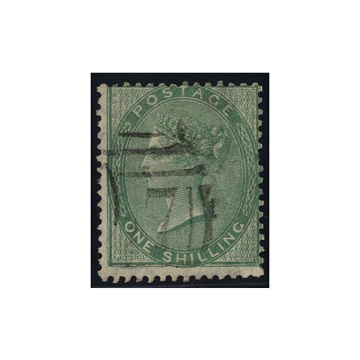 1856, 1 Sh. verde, un dente mancante (Mi. 15b - U. 20 / 290,-)