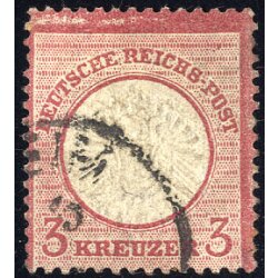 1872, 3 Kreuzer rot mit PF helle Striche im Rahmen oben...