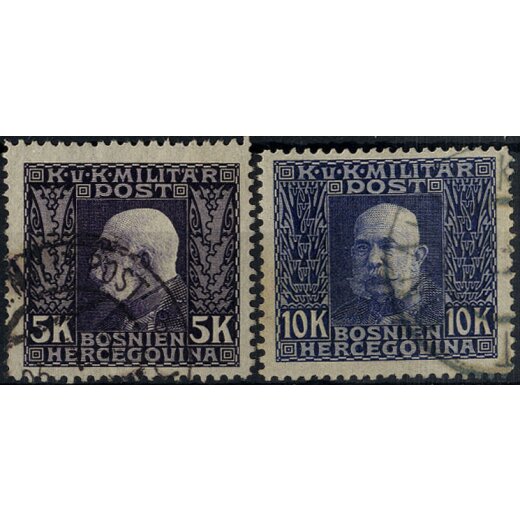 1912, Kaiser Franz Joseph, 21 Werte (ANK 64-84/ 225&#8364;,-) (Unif.64-84/ 245&#8364;,-)