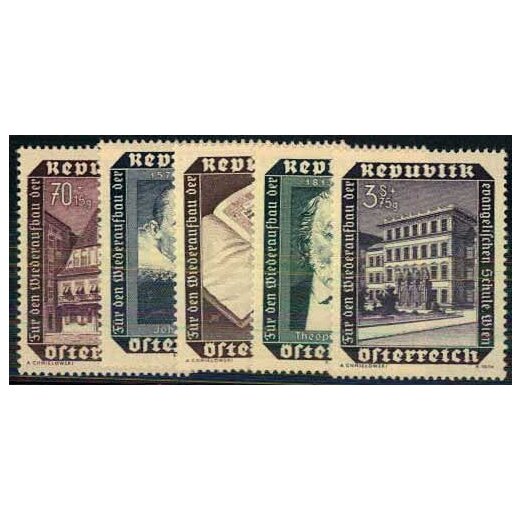 1953, ANK. 998- 1002, Unif. 822- 26