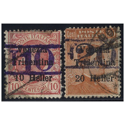 1918/19, Bolzano 3, BZ3 / 12+13, difetti di dentellatura (S. 550,-)