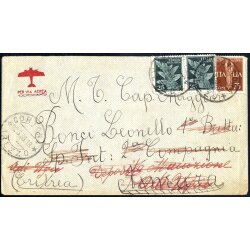 1938, Lettera da Cortona 22.3.1938 per Asmara affrancata...
