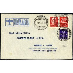 1937, Lettera da Genova 29.1.1937 per Buenos aires...