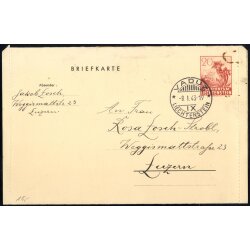 1943, Kartenbrief 20 Rp braunrot, von Vaduz am 8.1. nach...