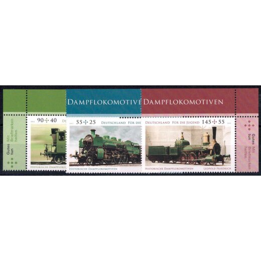 2012, Jugend, Dampflokomotiven, 3 Werte, postfrisch (Mi. 2946-48)