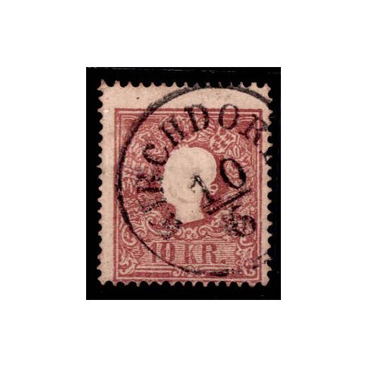 1859, 10 Kr. braun, Type II mit Nagelkopfpr&auml;gung (ANK 14II)