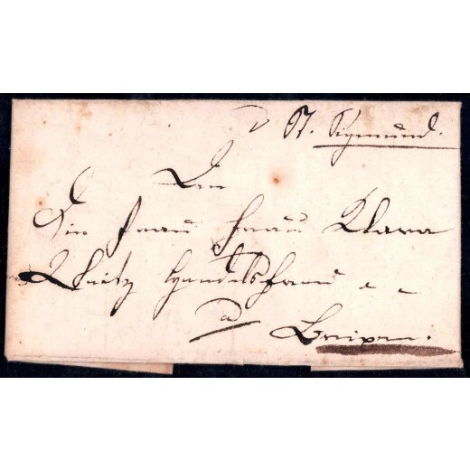 "St. Sigmund", handschriftliche Vermerk auf Brief vom 9.8.1832 nach Brixen, untaxiert
