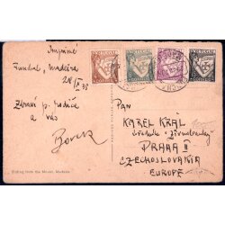1935, Kunstkarte von Funchal 29.10.1935 nach Prag mit Mi....