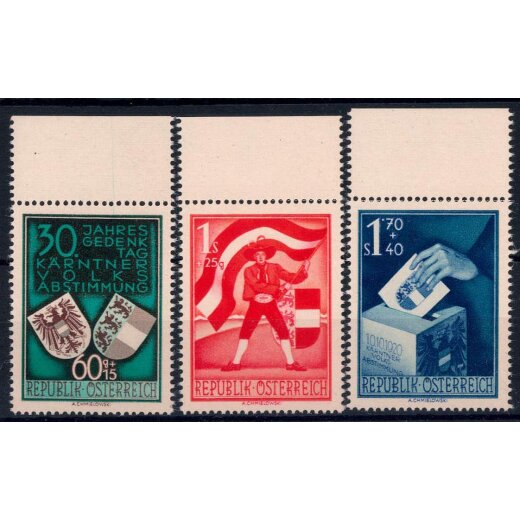 1950, K&auml;rnten, drei Werte, postfrisch (ANK 964-66 / 180,-)