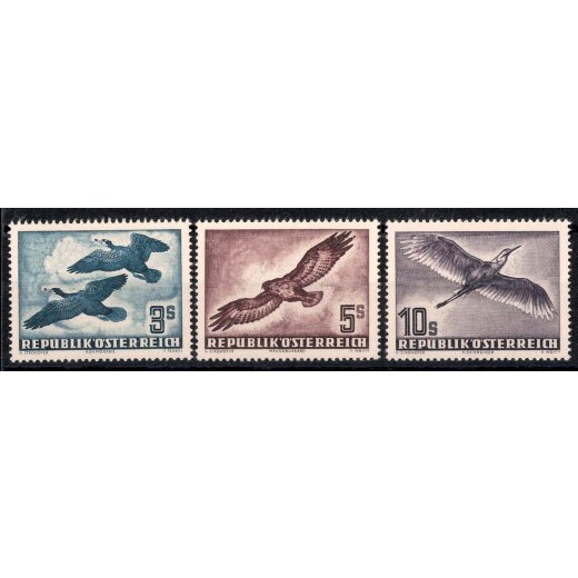 1950/53, Flugpost - V&ouml;gel, sieben Werte (ANK 967-73 / 420,-)