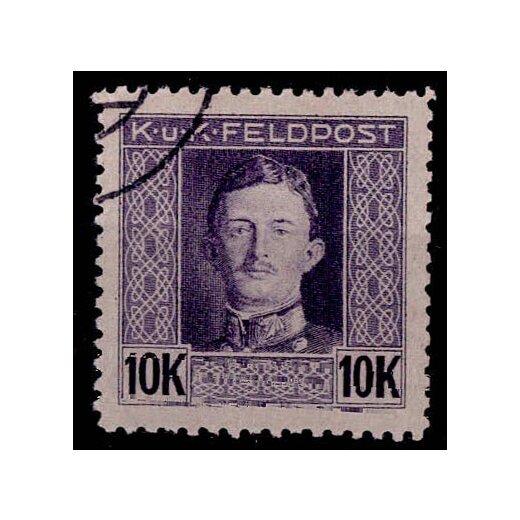 1917/18, Kaiser Karl, 10 Kr. violett, LZ 11&frac12;, gestempelt (ANK 72B / 90,-)