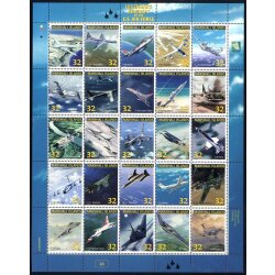 1997, Flugzeuge, Zusammendruckbogen (Mi. 839-63)