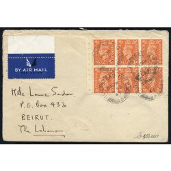 1946/47, Lot fünf Luftpostbriefe nach Beirut mit...
