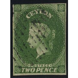 1857, 2 P dunkelgrün, Mi. 3 yb SG 3