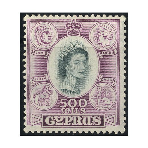 1953, definitve set 6 high values, SG 180-183,184,185