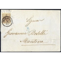 1850, 30 Cent. bruo scuro, secondo tipo, su lettera da...