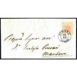 1850, 15 Cent. rosa. secondo tipo su lettera da Verona...