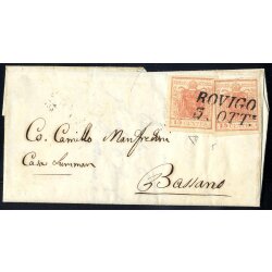 1850, 15 Cent. rosa, secondo tipo, due esemplari su...