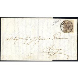 1850, 30 Cent. bruno, primo tipo, su lettera da Padova,...