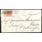 1851, &quot;Carta costolata&quot;, 15 Cent. rosso vermiglio chiaro, primo tipo, su lettera da Milano (Sass. 14a)