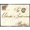 1851, &quot;Carta costolata&quot;, 30 Cent. bruno su lettera da Venezia (Sass. 16)