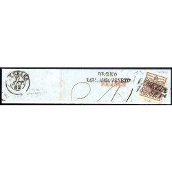 1851, "Carta costolata", 30 Cent. bruno su...