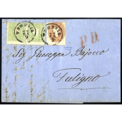 1861/62, Lettera di tre sezioni per l estero, da Venezia...