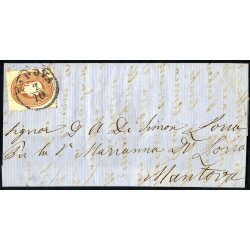 1861/62, 10 Soldi bruno mattone, su lettera da Padova il...