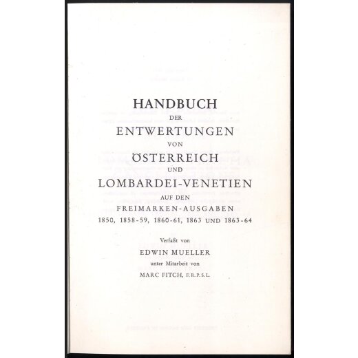 M&uuml;ller, Handbuch der Entwertungen 1850-64 in Kopien, gebunden
