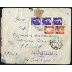 1945, lettera aerea da Roma il 9.3. per Tripoli...