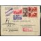 1946-47, I Periodo Tariffario, lettera raccomandata espresso affrancata per 75 Lire da Milano il 26.2.47 per Zurigo, Sass. E25(2), 564,570, 571