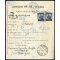 1945/48, Democratica, 5 Lire, due esemplari su avviso di ricevimento di raccomandata da Otranto 15.9.1947 per Martano (Sass. 555)