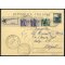 1945/48, Democratica, cartolina 15 Lire + coppia 6 Lire + 8 Lire da Napoli 30.1.1951 per raccomandata per citt? (Sass. 556+556+557)