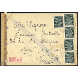 1944, 2 lettere con affrancatura tardiva, una da Fresano...