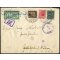 1944, lettera espresso da Bologna il 11.9. per Castelvetro di Modena affrancata per 1,75 l. con Sass. 243,496,497,E23 censurata