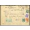 1944, lettera assicurata affrancata per 3,75 l. in tassa a carico (Zona sprovvista di francobolli) da Vallemosso il 22.4. per Biella tassata con Sass. T37,40,42,43