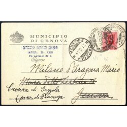 1944, cartolina da Genova il 16.12. per citt? affrancata...