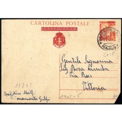 1945, Cartolina postale aerea 1,20 su 60 Cent.da...